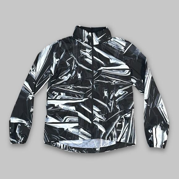 Nike Shield Running Jacket Black/Silver Reflective Print – Women’s Small - Picture 1 of 7